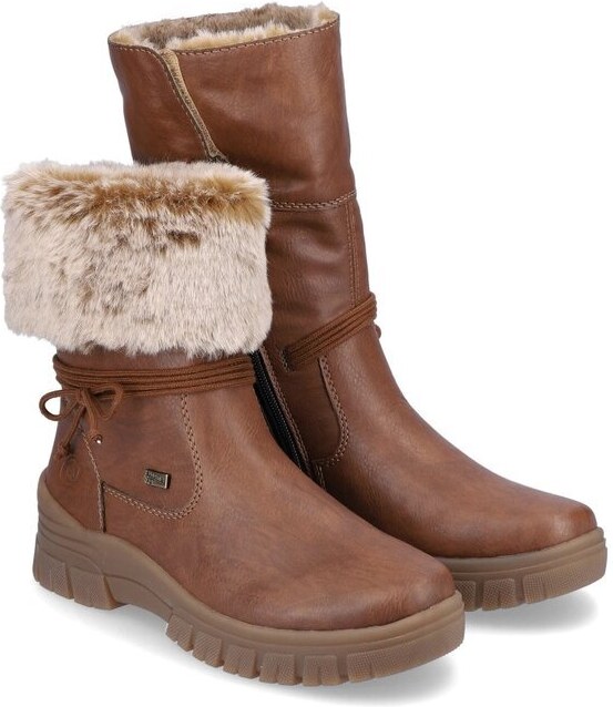 Módní kotníková obuv s kožíškem Remonte D0E70-22 hnědá