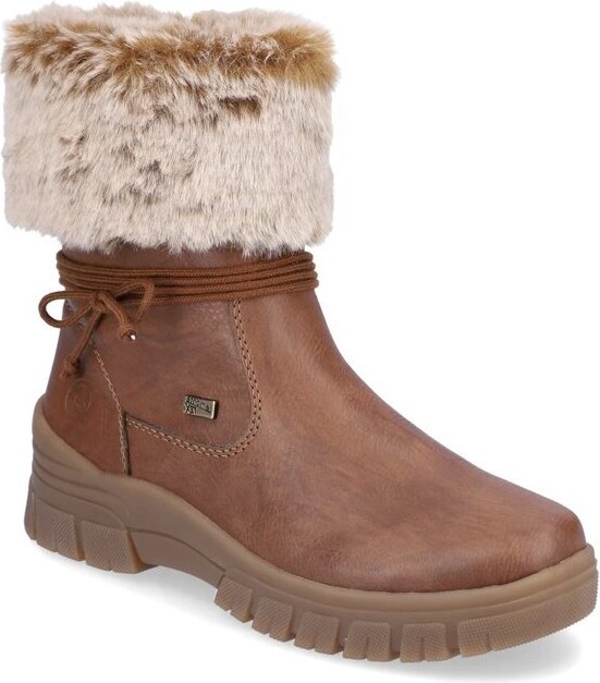 Módní kotníková obuv s kožíškem Remonte D0E70-22 hnědá