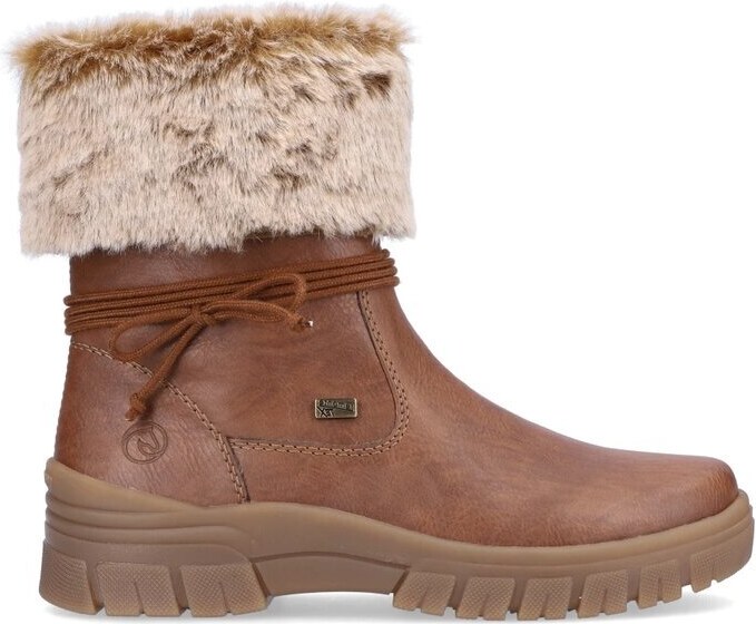 Módní kotníková obuv s kožíškem Remonte D0E70-22 hnědá