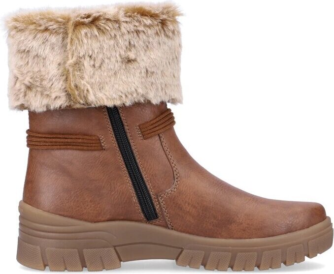 Módní kotníková obuv s kožíškem Remonte D0E70-22 hnědá