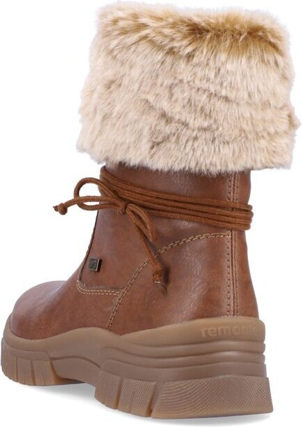 Módní kotníková obuv s kožíškem Remonte D0E70-22 hnědá