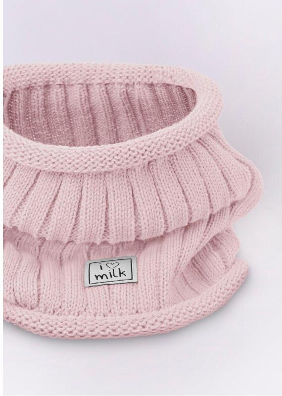 Nelove Dětský zimní komín I LOVE MILK v růžové barvě