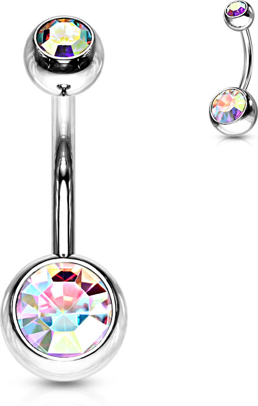 Atreya Titanový piercing do pupíku s barevnými zirkony Merey