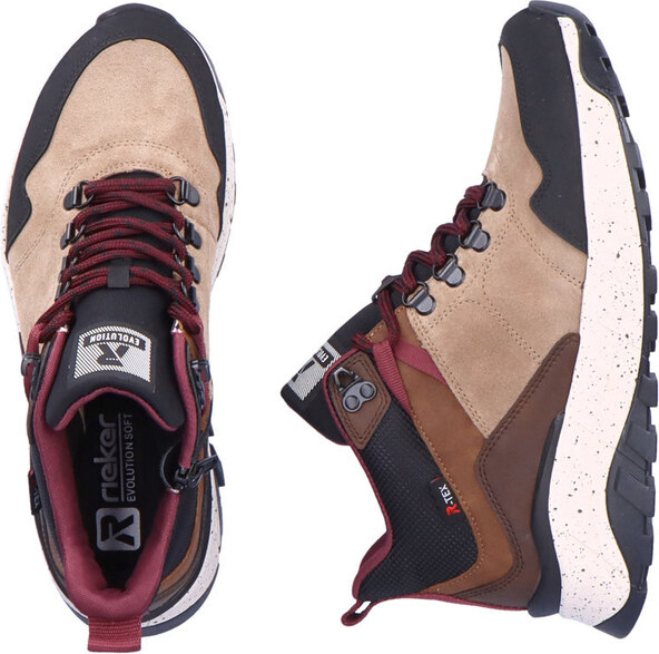 RIEKER - REVOLUTION Sportovní kožená obuv W0062-64 Rieker-R hnědá