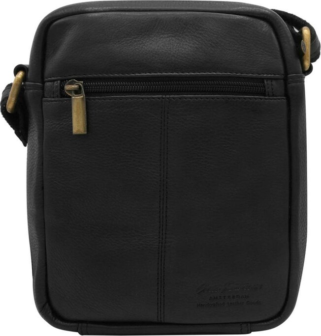 Pánská kožená taška přes rameno Peterson PTN-8020-NDM černá