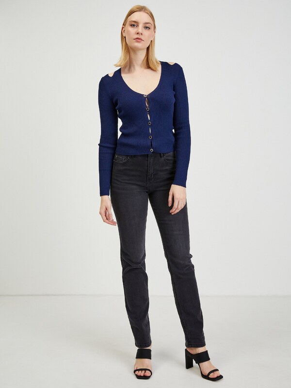 Tmavě modrý dámský kardigan s průstřihy ORSAY - Dámské