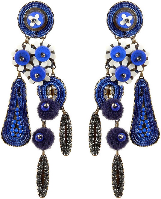 Náušnice Tatami Woman's Earclips Blossom E-Wo004M tmavě modré