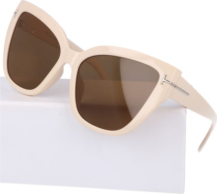 Sunmania Bílé kočičí oversize brýle "Private"