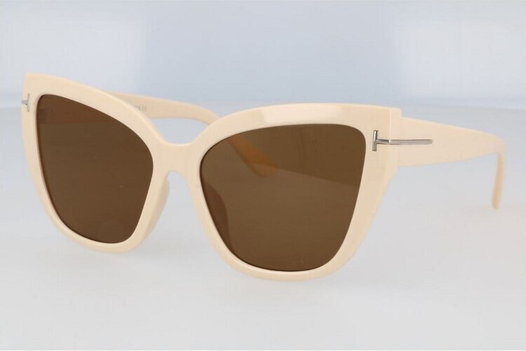 Sunmania Bílé kočičí oversize brýle "Private"