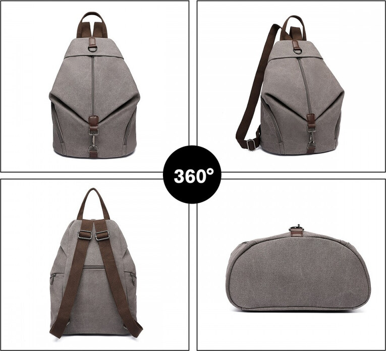 Kono plátěný batoh canvas 10 l šedý EB2044