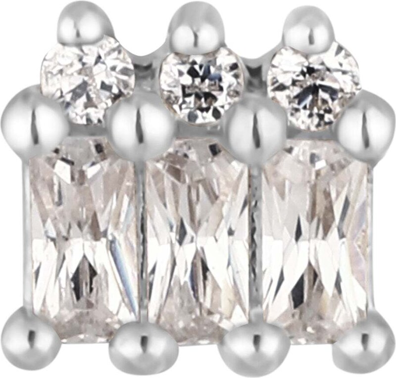 Buddha jewelry Bezzávitová koncovka piercingu Excess ze 14 kt zlata 585/1000 se zirkony