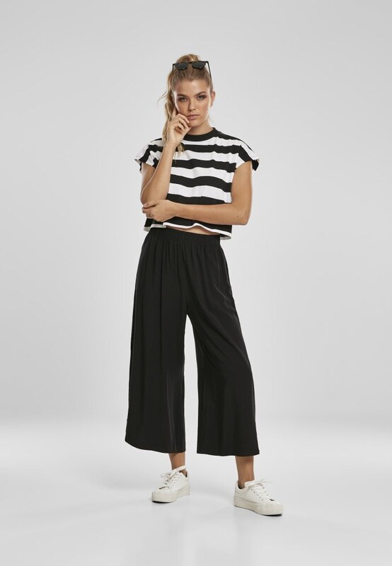 Černo/bílé dámské tričko Urban Classics Stripe Short