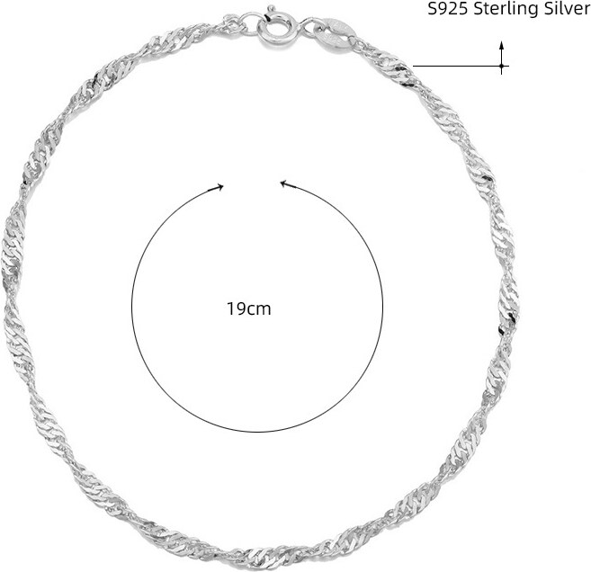 Olivie Stříbrný náramek 19 cm SINGAPORE 7633
