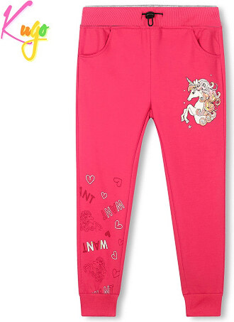 DÍVČÍ TEPLÁKY růžové Kugo TM7231