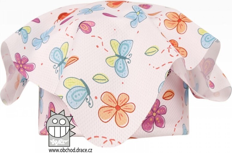 Funkční šátek Dráče - Emily kšilt 22, růžová, kytičky