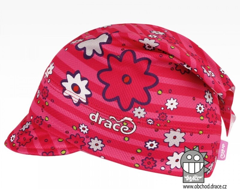 Funkční šátek Dráče - Emily kšilt 22, růžová, kytičky