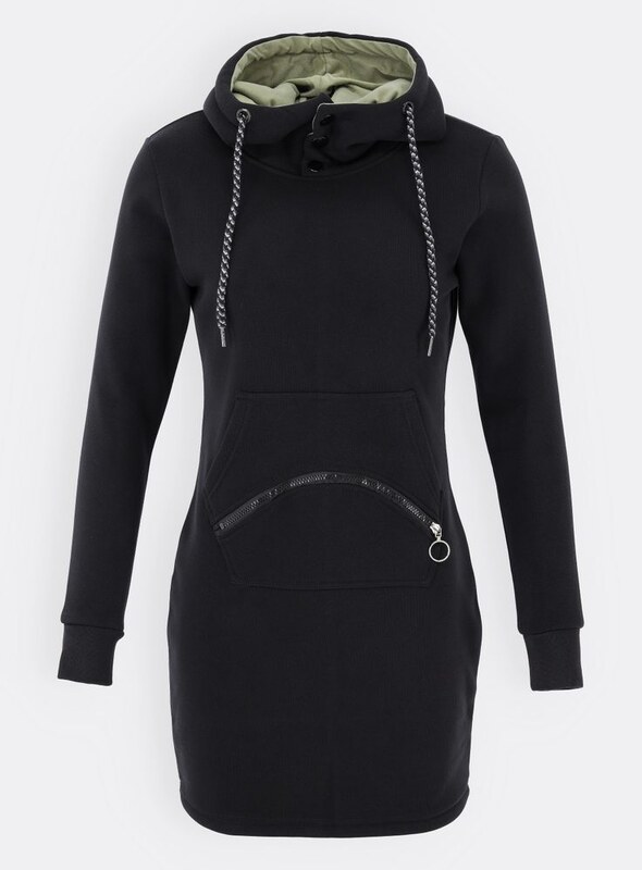 MODOVO Prodloužená dámská mikina černá