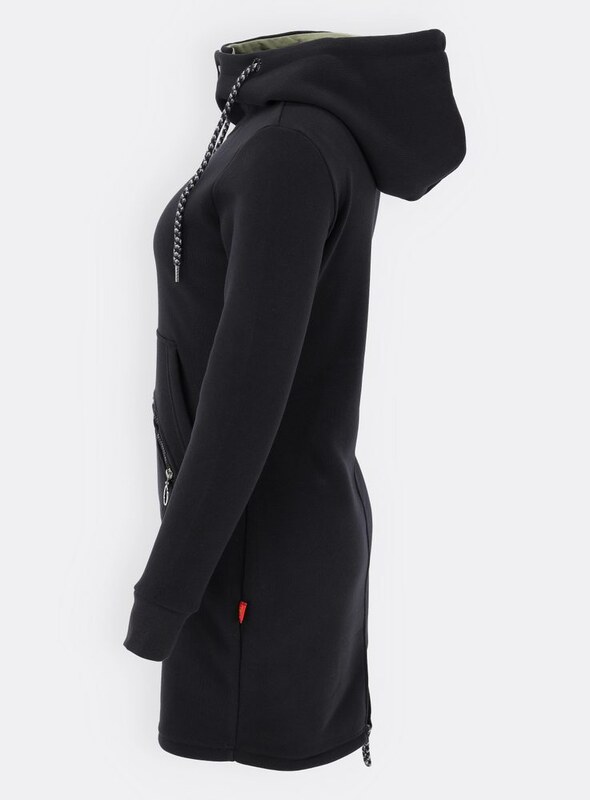 MODOVO Prodloužená dámská mikina černá