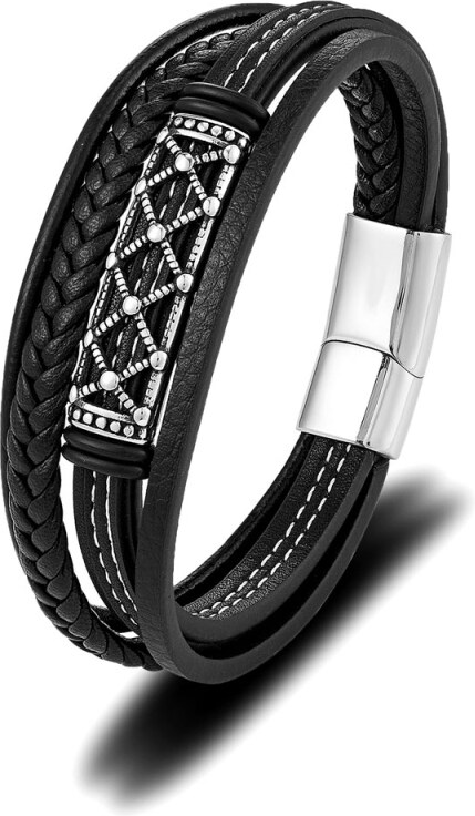 Daniel Dawson Pánský náramek Frederik, chirurgická ocel, kůže