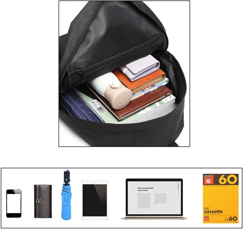 Konofactory Černý lehký batoh do školy "Basic"