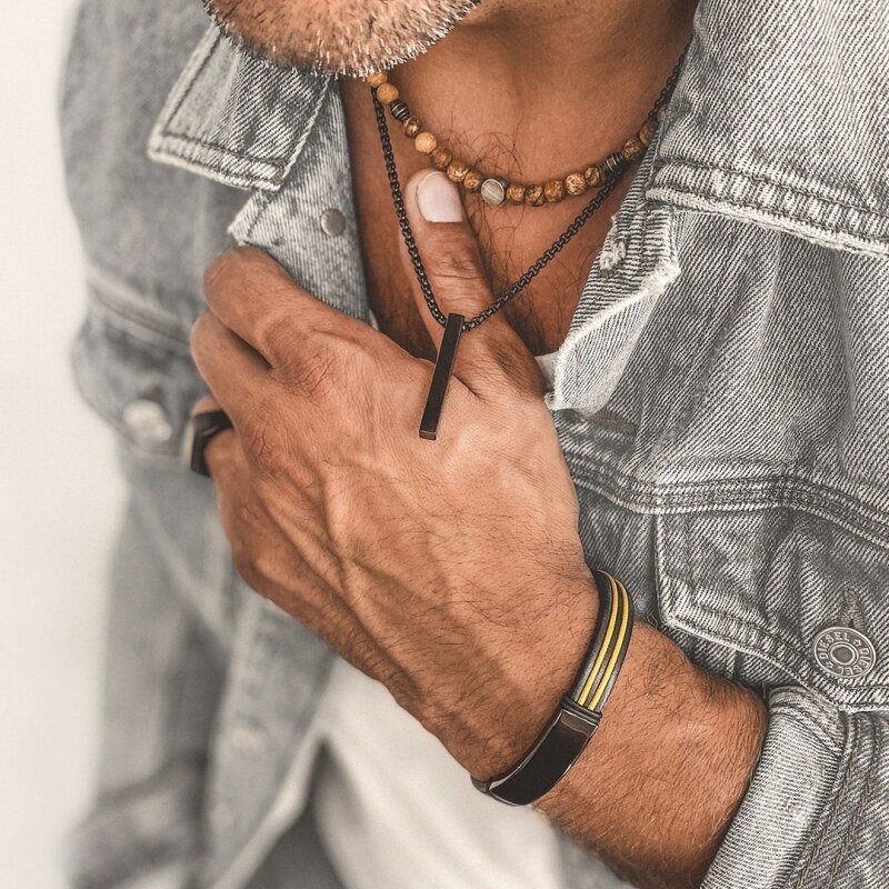 Manoki Pánský ocelový náhrdelník Alessio Black