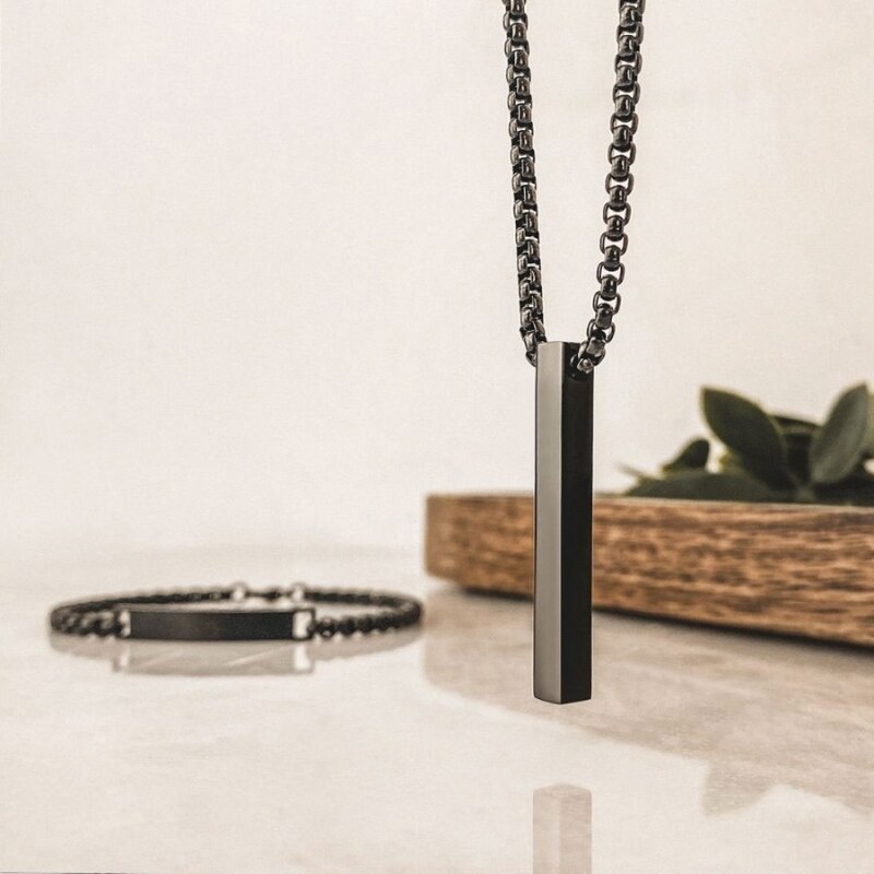 Manoki Pánský ocelový náhrdelník Alessio Black