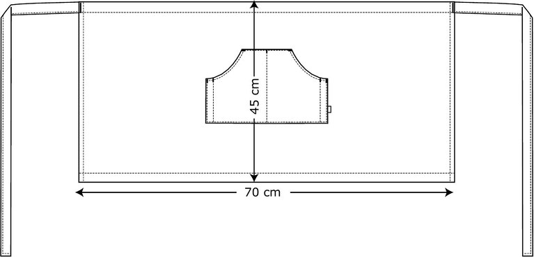 Kentaur 3007 pracovní číšnická zástěra do pasu černá s kapsou - velikost UX