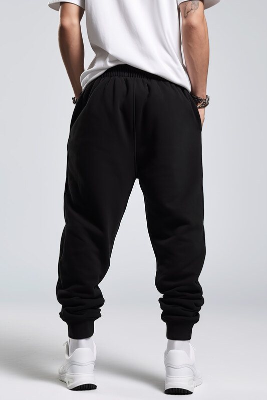 Tepláky Jogger , Barva Černá, s Potiskem Teddys Opinion