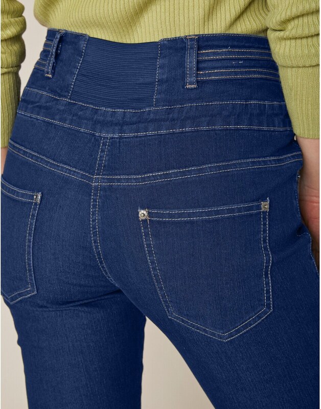 Blancheporte Rovné džíny s vysokým pasem, pro vyšší postavu tmavě modrá