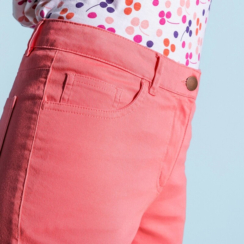 Blancheporte Zeštíhlující capri kalhoty s efektem plochého břicha korálová