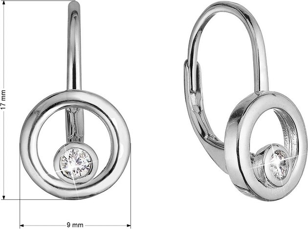 Stříbrné náušnice se zirkonem 11511.1 crystal