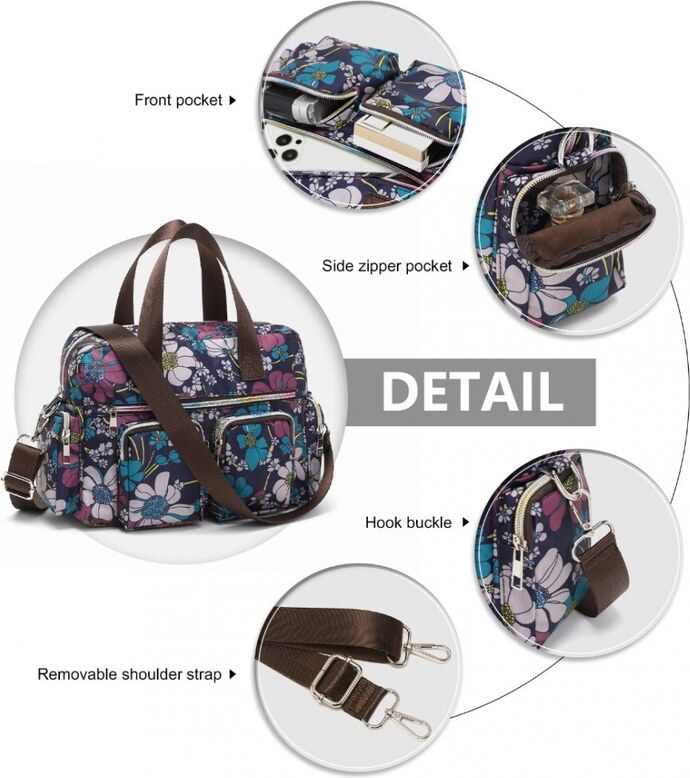 Miss Lulu Kabelka Water-Resistant Flowers Navy