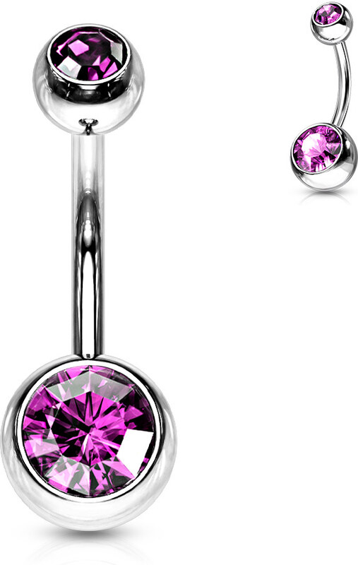 Atreya Titanový piercing do pupíku s barevnými zirkony Merey