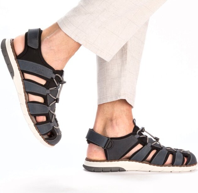 Pánské sandály v komfortním kulatém střihu Rieker 25246-14 modrá