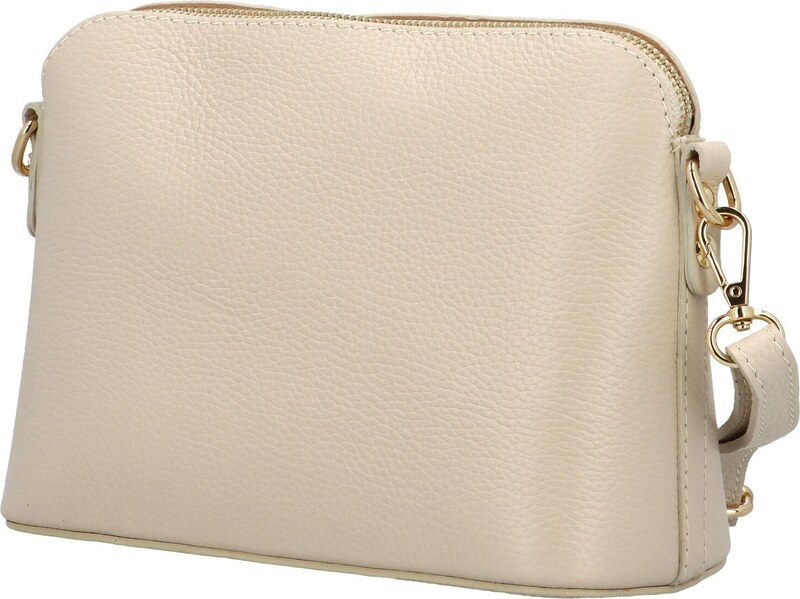 Delami Vera Pelle Módní dámská kožená crossbody kabelka Jurina, béžová