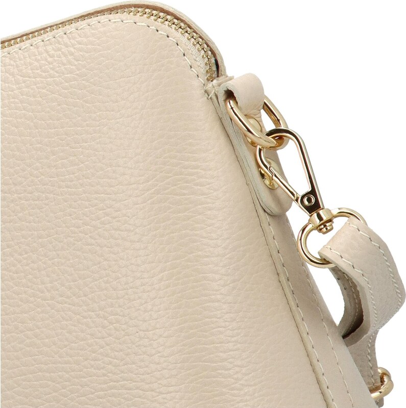 Delami Vera Pelle Módní dámská kožená crossbody kabelka Jurina, béžová
