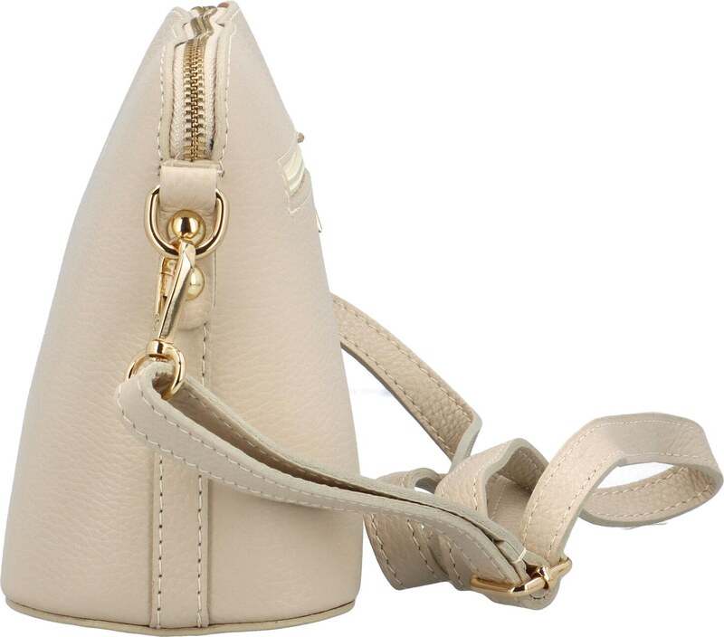 Delami Vera Pelle Módní dámská kožená crossbody kabelka Jurina, béžová