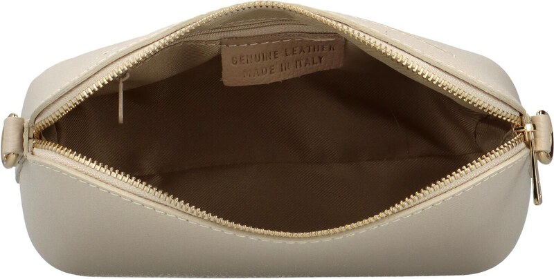 Delami Vera Pelle Módní dámská kožená crossbody kabelka Jurina, béžová