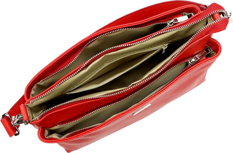 Kožená crossbody kabelka MiaMore 01-016 červená