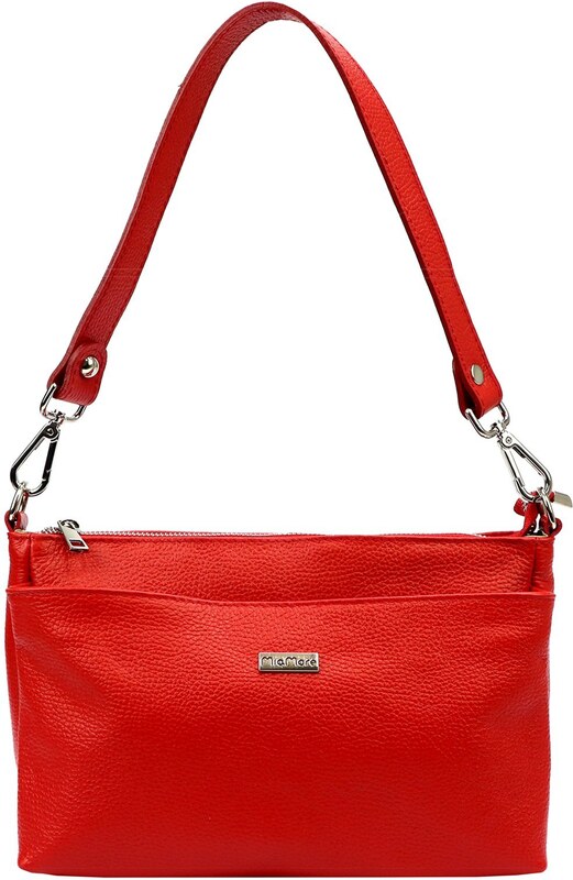 Kožená crossbody kabelka MiaMore 01-016 červená