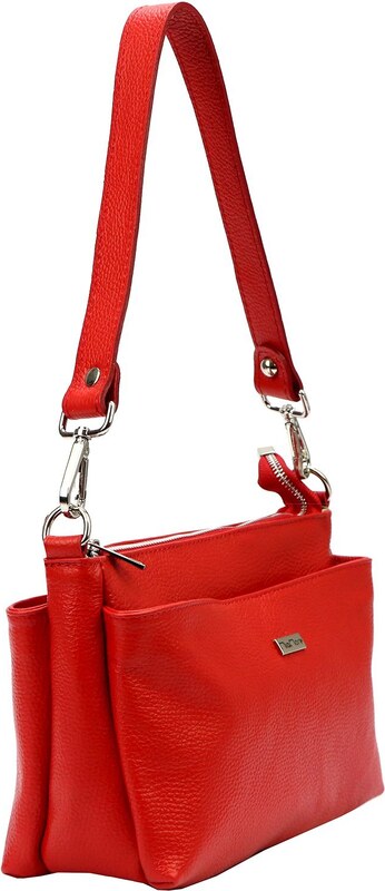 Kožená crossbody kabelka MiaMore 01-016 červená