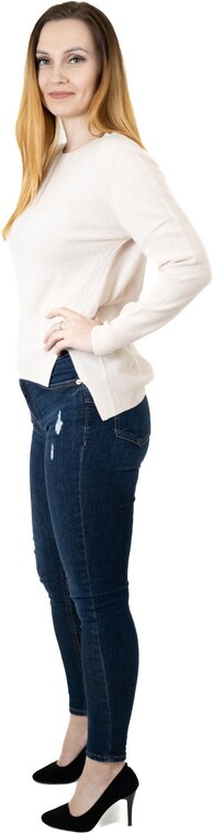 Kocca Dámský kašmírový svetr s průstřihy