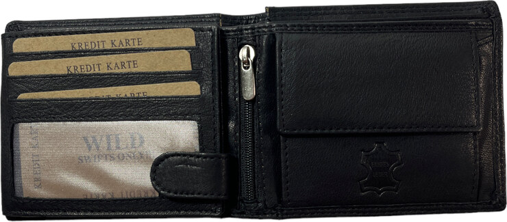 Wild Celokožená peněženka černá 0179