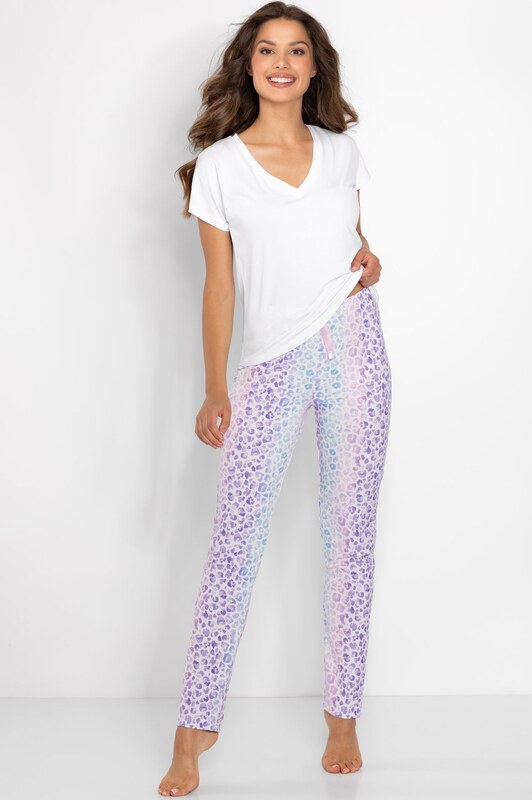 BASIC Dlouhé pyžamo s duhovým vzorem Coco Bílá