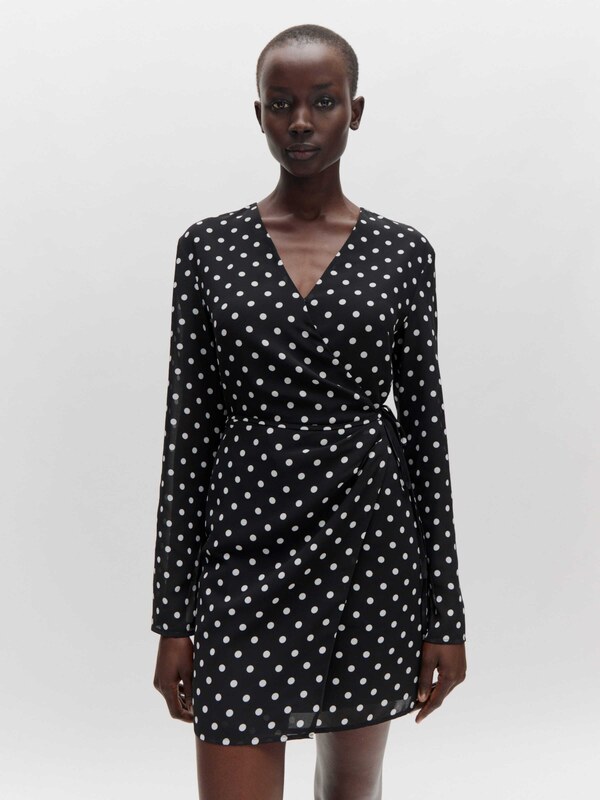 EDITED Šaty 'Pam' černá / bílá