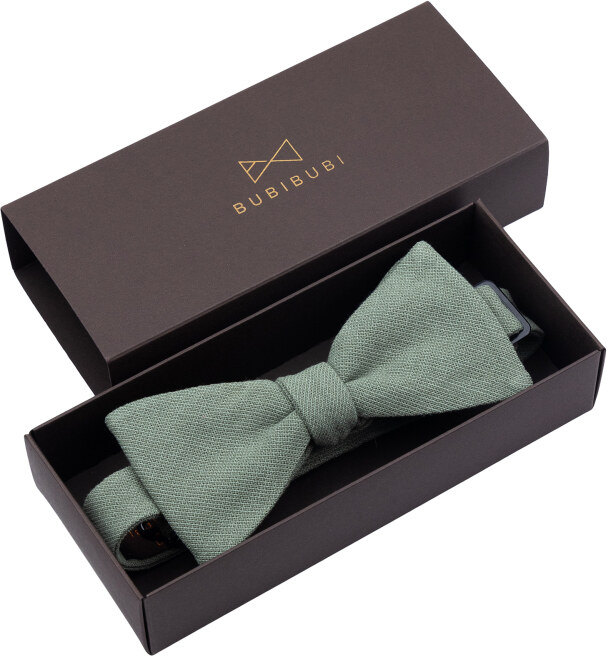 Bubibubi Zelená sada Sage green pro tátu a syna s motýlky a kšandami