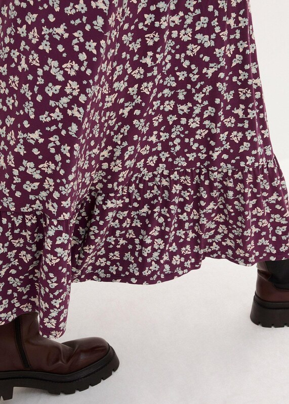 bonprix Žerzejové šaty ze splývavé viskózové směsi Fialová