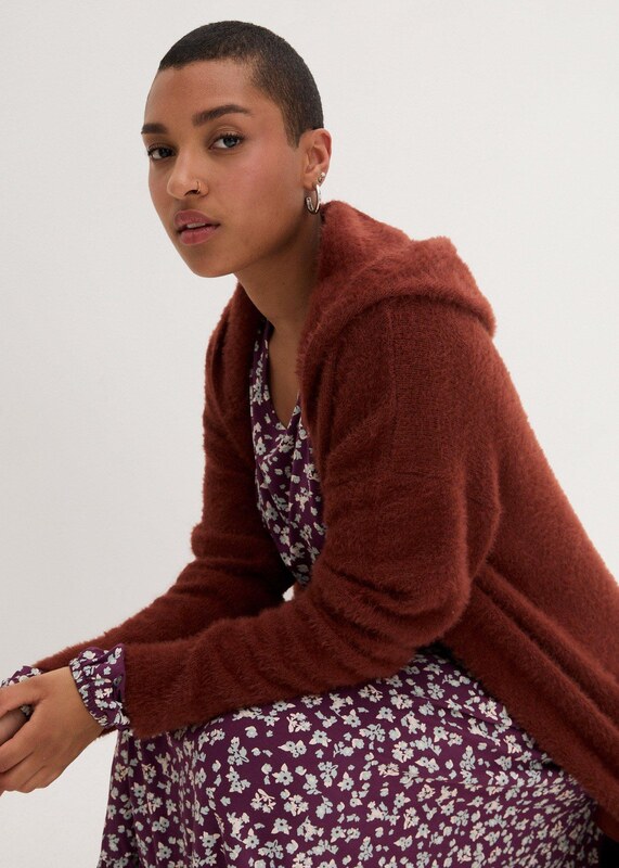 bonprix Žerzejové šaty ze splývavé viskózové směsi Fialová