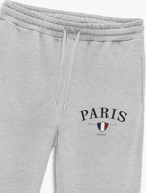 Tepláky Jogger , Barva Šedá, s Potiskem Paris XXXIII