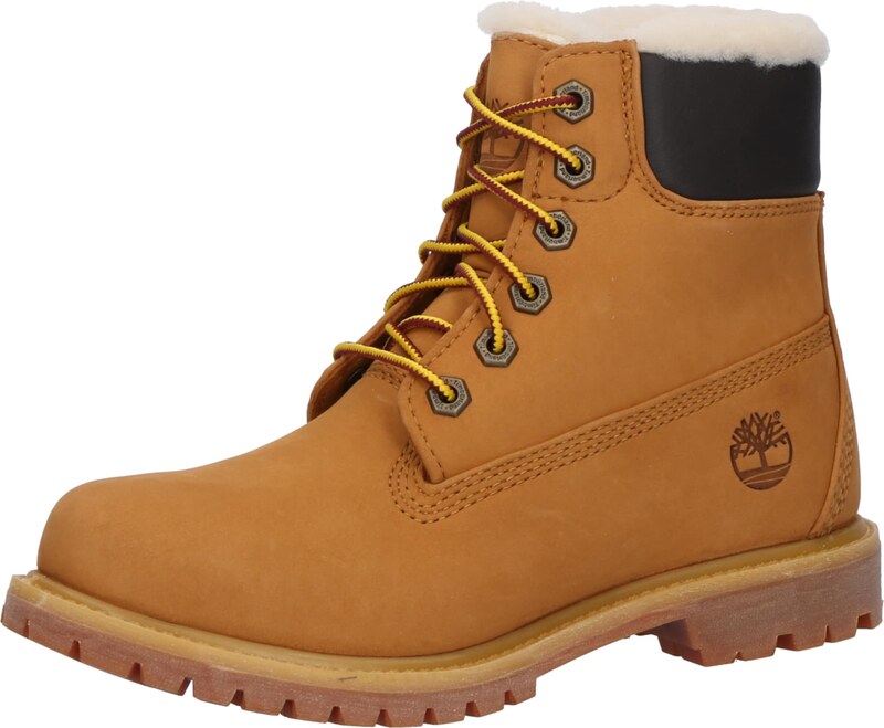 TIMBERLAND Šněrovací kozačky karamelová / černá